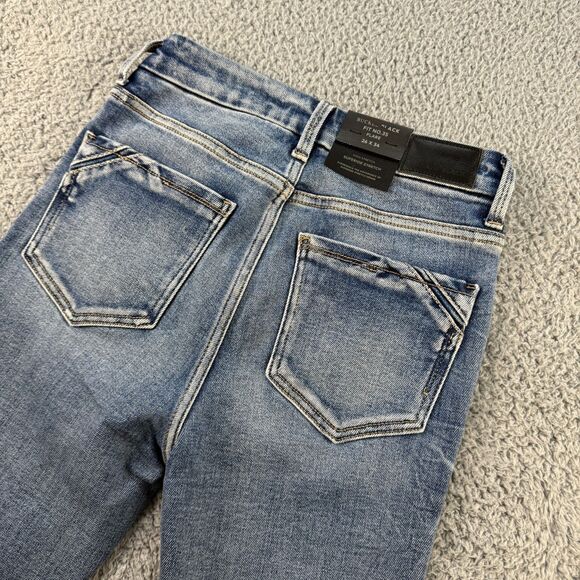 Buckle Black Flare Jeans Womens 26x34 Fit No 35 Distressed High Stretch Denim - Picture 3 of 15